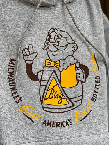 Blatz Beer FINEST Graphic Hoodie- Heather Grey